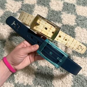 C4 bundle of 2 belts size 33 and 34 blue and arrow pattern lot belt equestrian